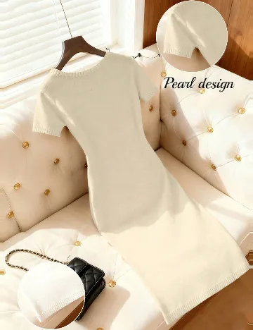 Rochie medie SHEIN, ecru