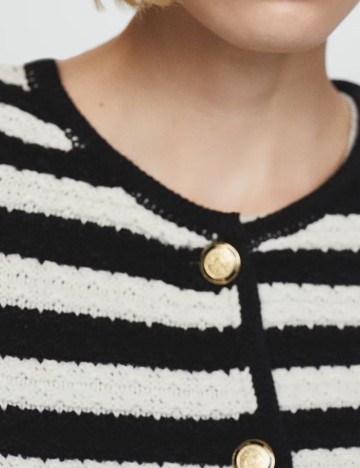 Cardigan Mango, alb/negru