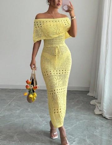 Rochie de plaja SHEIN, galben