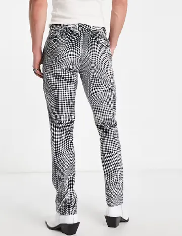 Pantaloni TWISTED TAILOR, negru/alb