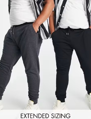 Set pantaloni 2 perechi ASOS, gri/negru