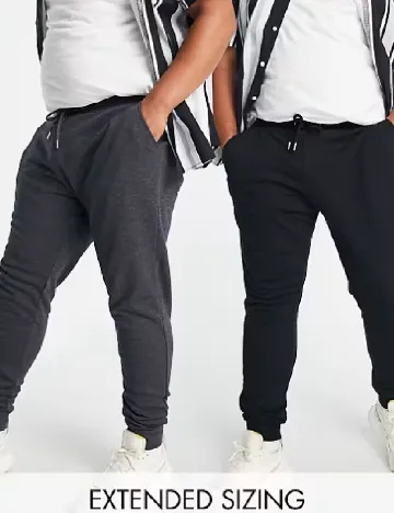 Set pantaloni 2 perechi ASOS, gri/negru