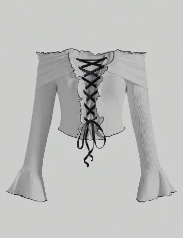 Top Romwe Plus Size, gri