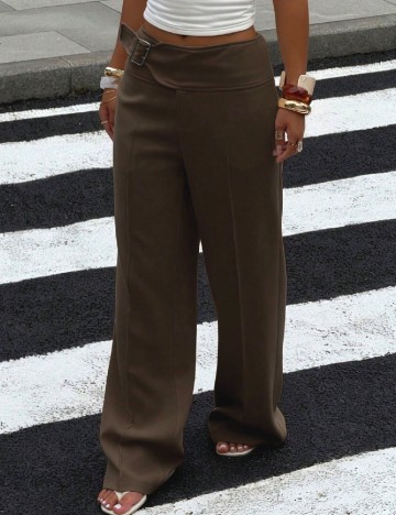 Pantaloni SHEIN, maro inchis