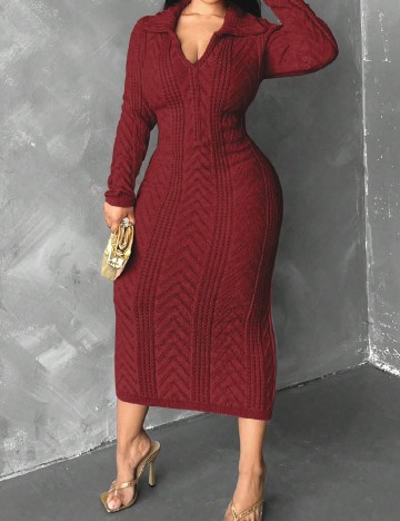 Rochie medie SHEIN CURVE, rosu