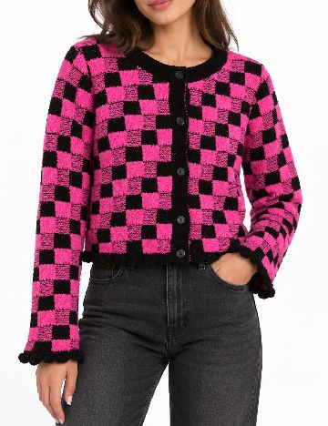 Cardigan ASOS, roz/negru