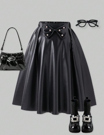 Fusta Shein Kids, negru