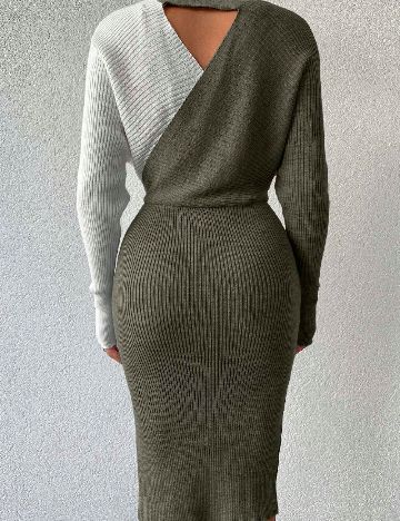 Rochie scurta SHEIN, alb/verde