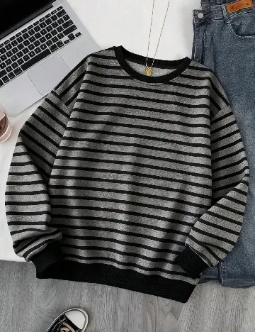 Bluza SHEIN, gri/negru