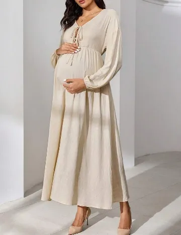 Rochie lunga SHEIN Maternity, bej