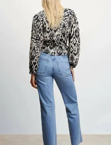 Bluza Mango, negru/crem