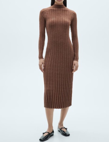 Rochie medie Mango, maro