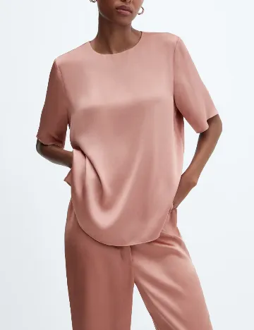 Bluza Mango, roz pudra inchis