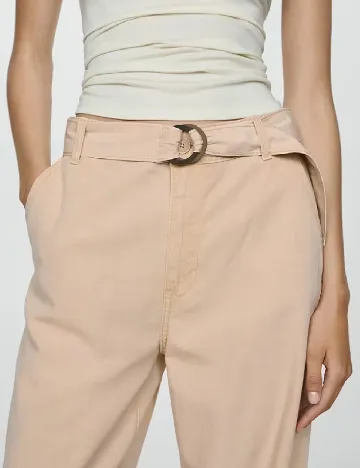 Pantaloni Mango, crem