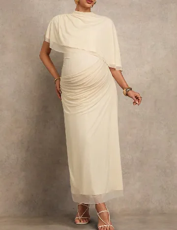 Rochie lunga SHEIN Maternity, crem