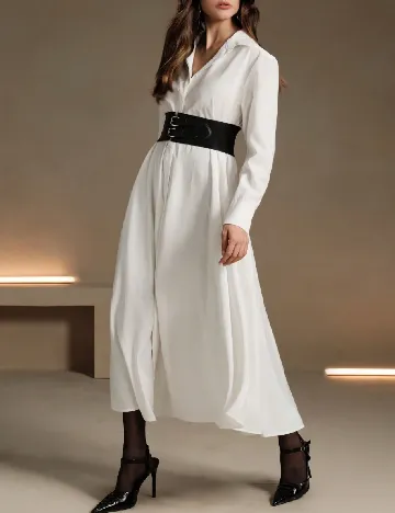 Rochie lunga Anewsta, alb