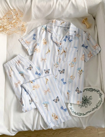 Pijama Shein Kids, albastru