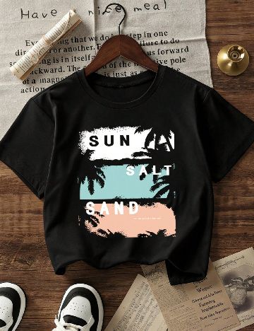 Tricou Shein Kids, negru