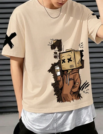 Tricou Shein Kids, crem