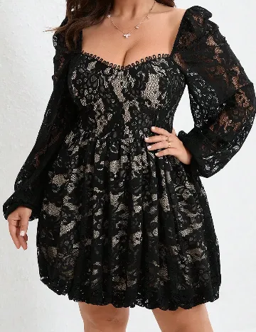 Rochie scurta SHEIN CURVE, negru/crem