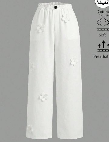 Pantaloni SHEIN, alb