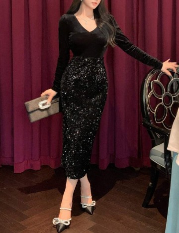 Rochie medie Dazy, negru