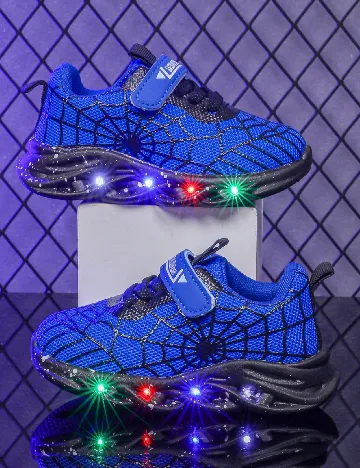 Adidasi cu luminite Shein Kids, albastru
