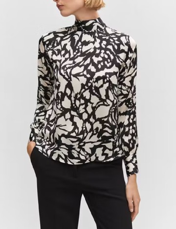 Bluza Mango, alb/negru