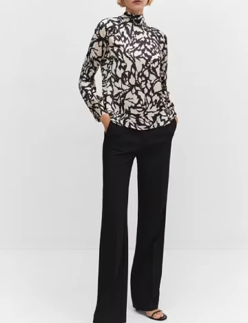 Bluza Mango, alb/negru