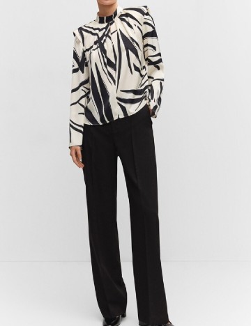 Bluza Mango, ecru/negru