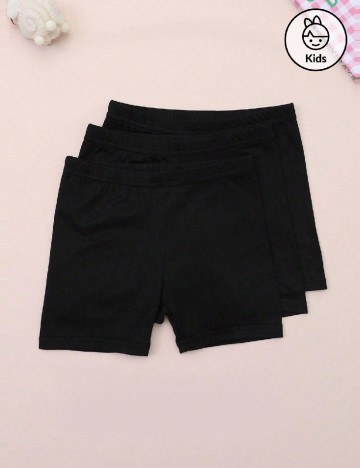 Set Pantaloni scurti 3 perechi Shein Kids, negru