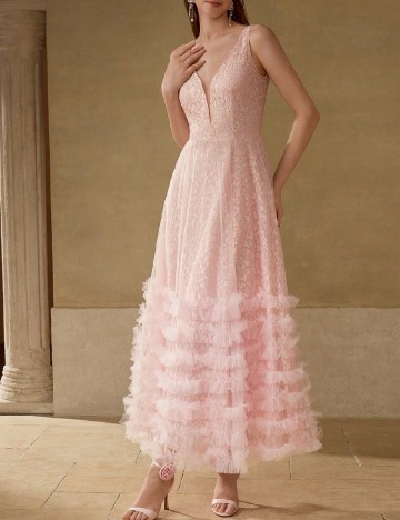 Rochie lunga MOTF, roz