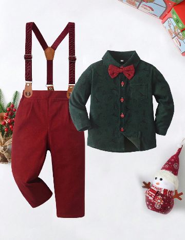 Compleu Shein Kids, rosu/verde