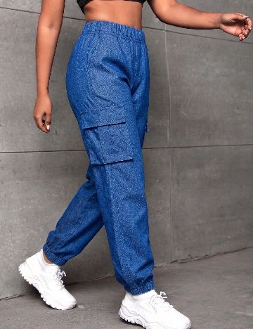 Pantaloni Shein Kids, albastru