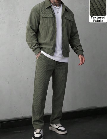 Compleu SHEIN Plus Size Men, verde