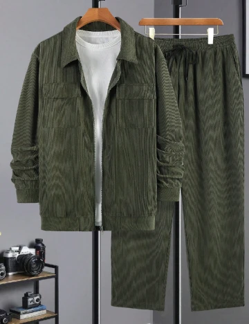 Compleu SHEIN Plus Size Men, verde