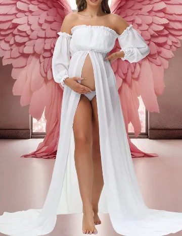 Rochie lunga SHEIN Maternity, alb