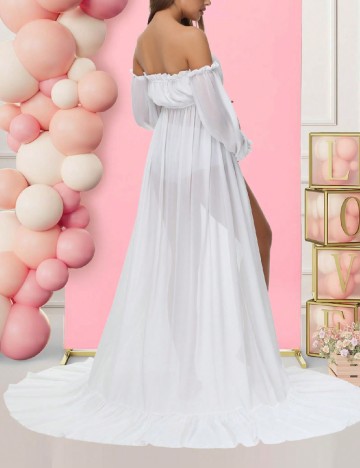 Rochie lunga SHEIN Maternity, alb