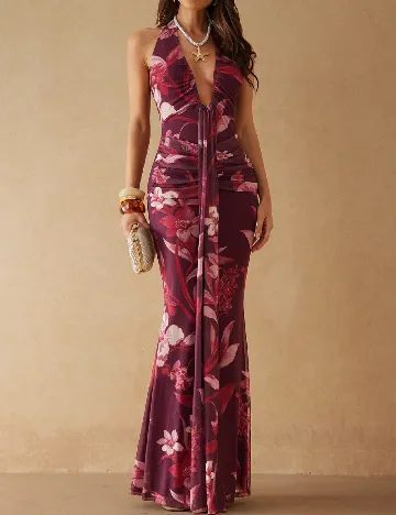 Rochie lunga Silquee, mix culori