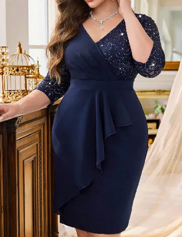 Rochie scurta SHEIN CURVE, albastru