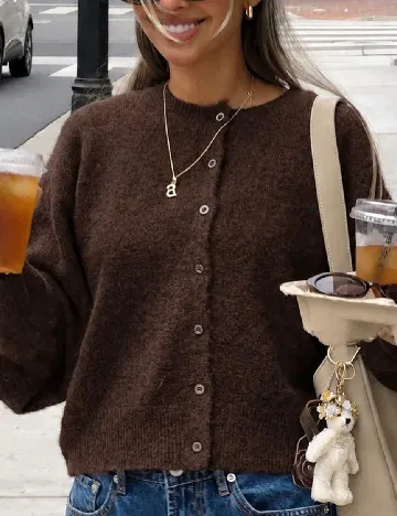 Cardigan SHEIN, maro