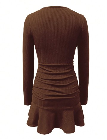 Rochie scurta SHEIN, maro