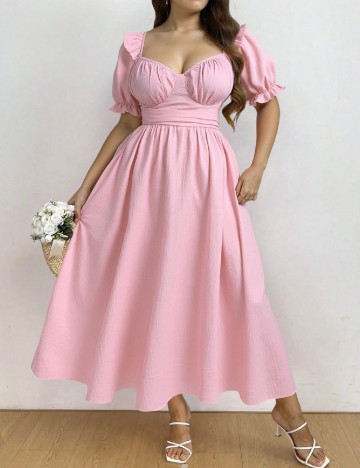 Rochie lunga SHEIN CURVE, roz