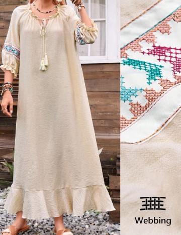 Rochie lunga SHEIN, crem