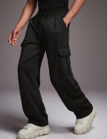 Pantaloni SHEIN Plus Size Men, negru