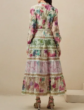 Rochie lunga Anewsta, floral print