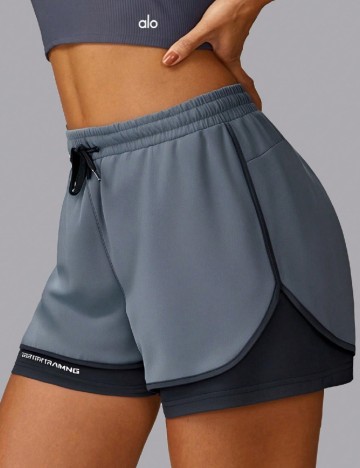 Pantaloni scurti SHEIN CURVE, gri