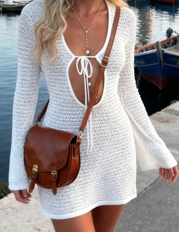 Rochie de plaja SHEIN, alb