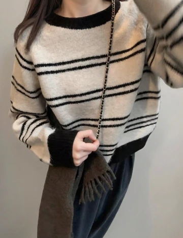 Pulover Alicedudu, bej/negru