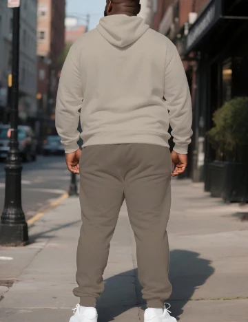 Compleu SHEIN Plus Size Men, maro/crem